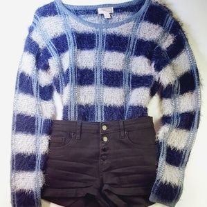 Knit Top + High Waist Shorts (Set)